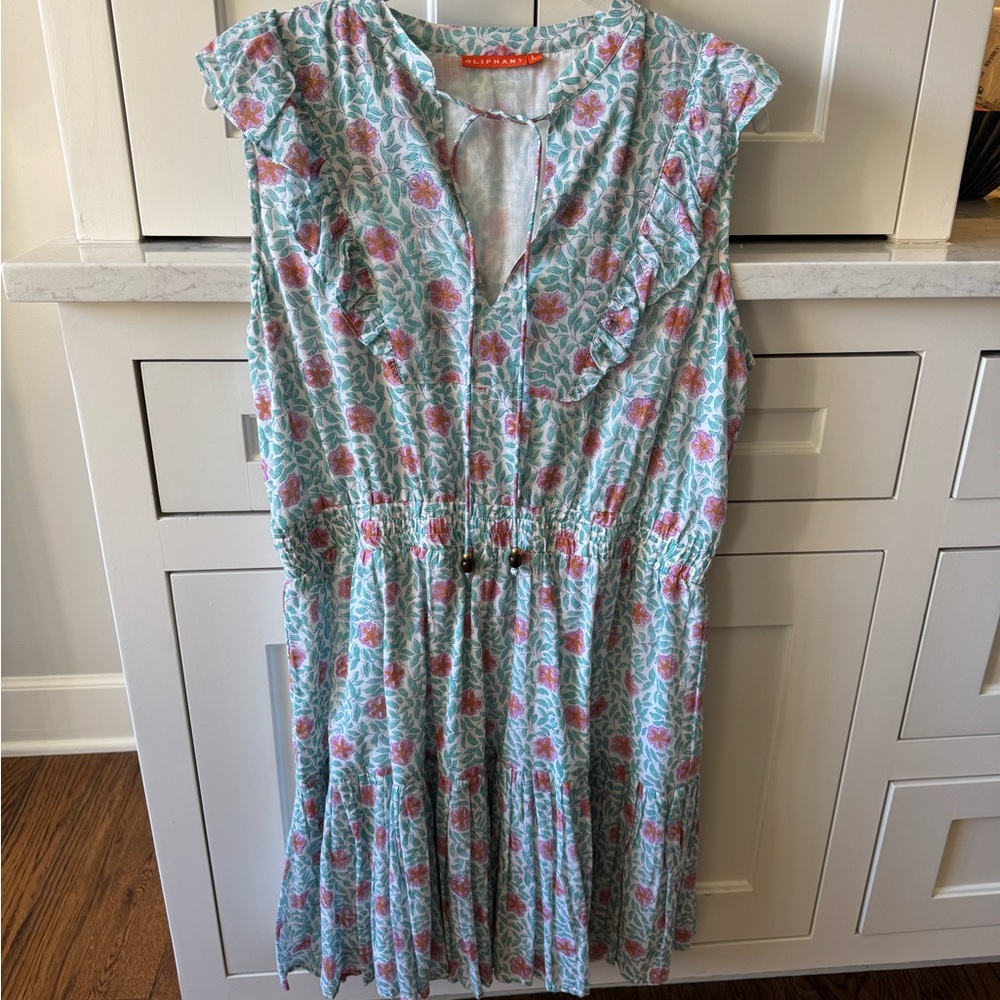 Oliphant Floral Patterned Top with Green and Purple